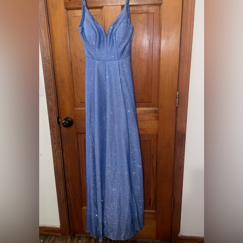 B Darlin Sparkling Blue Maxi Dress